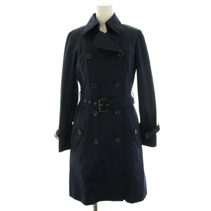  Blue Label k rest Bridge BLUE LABEL CRESTBRIDGE trench coat long belt liner attaching 36 S navy blue lady's 