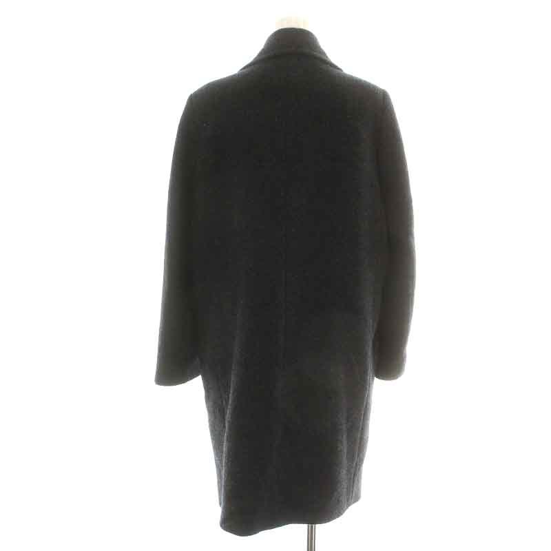 セオリー theory ブークルコート ケープコート BOUCLE COAT CAPE COAT 17AW チェスターコート ロング ダブル ウール S 黒 ブラック_画像2