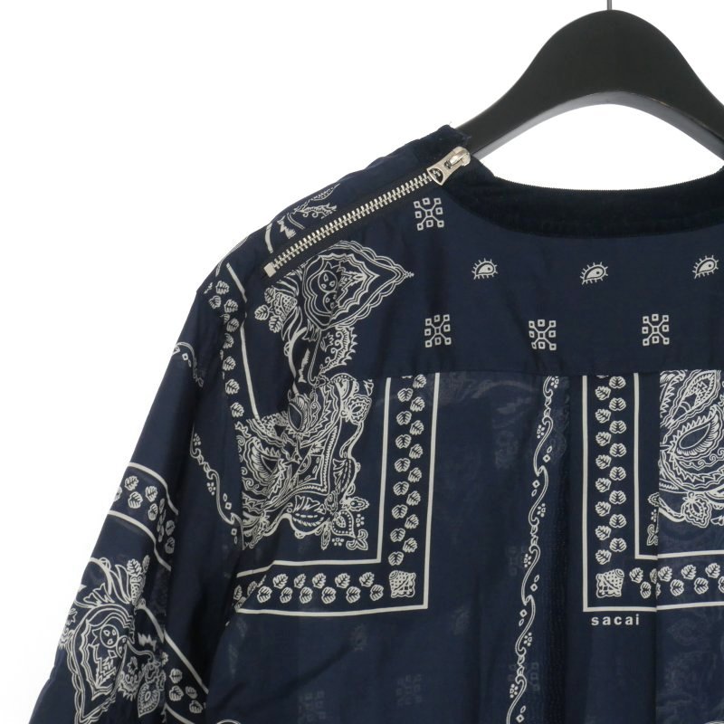 サカイ sacai 19SS Bandana Printed T-Shirt バンダナ ペイズリーTシャツ カットソー 半袖 2 ネイビー 19-01913M メンズの画像5