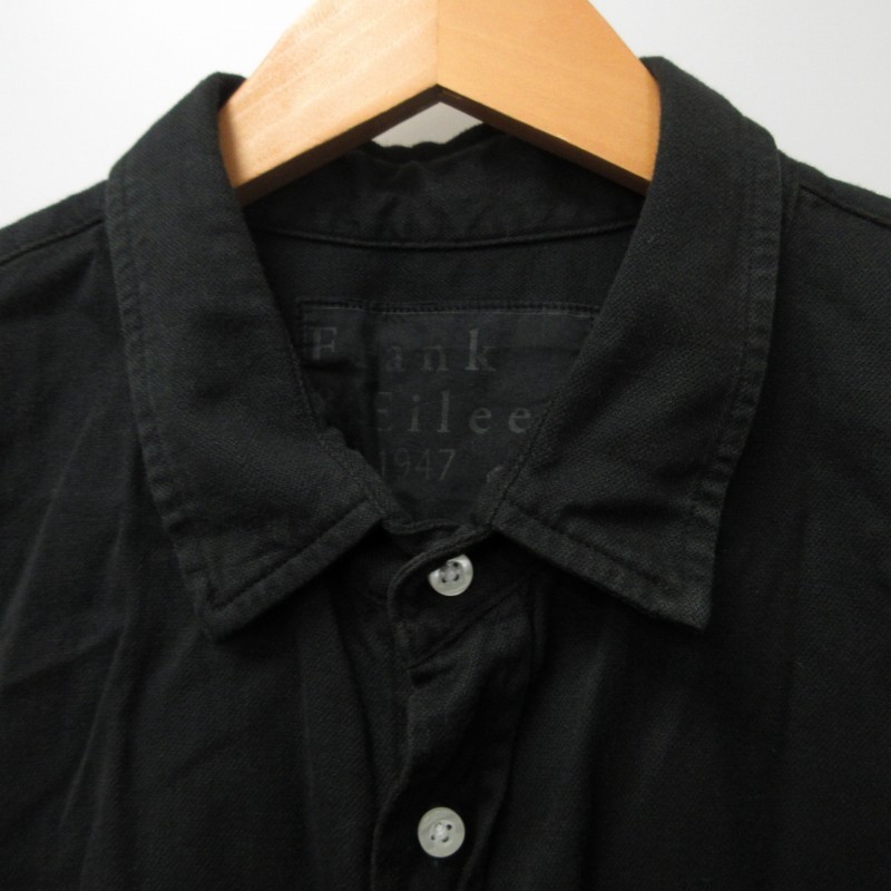 フランク&アイリーン Frank&Eileen ×ロンハーマン RHC COLIN 美品 近年 コットンシャツ ロゴ刺繍 半袖 USA製 黒 ブラック XL 0305_画像4