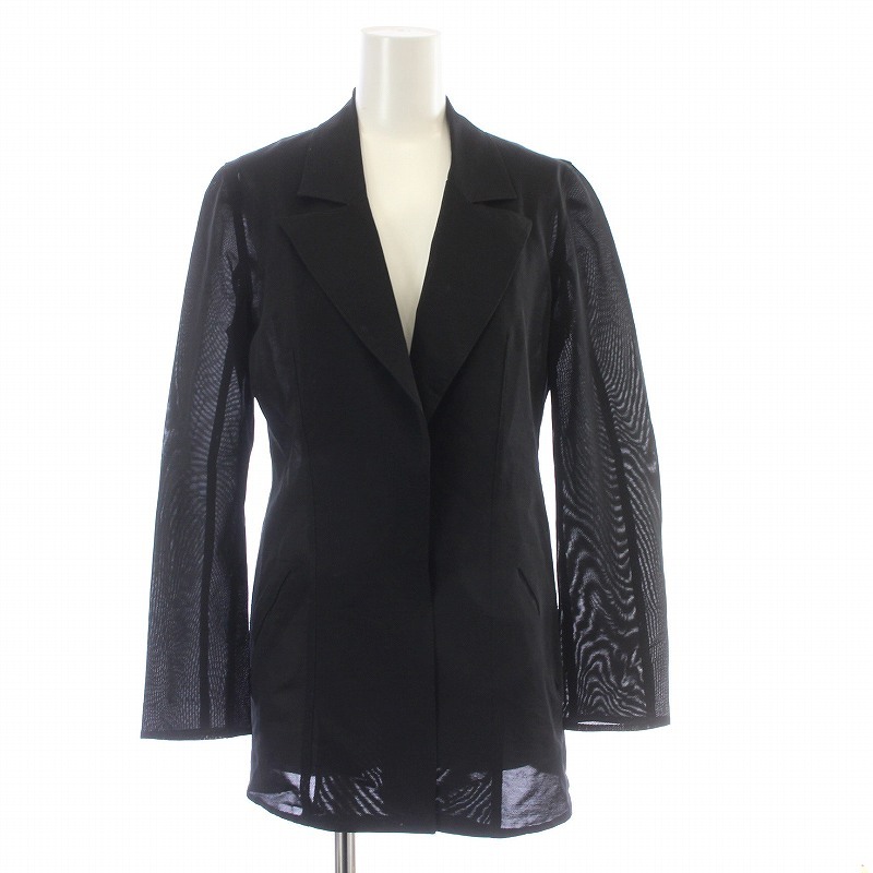  Fendi FENDI Vintage tailored jacket одиночный кнопка-застежка сетка 42 L чёрный черный /KW #GY18 женский 