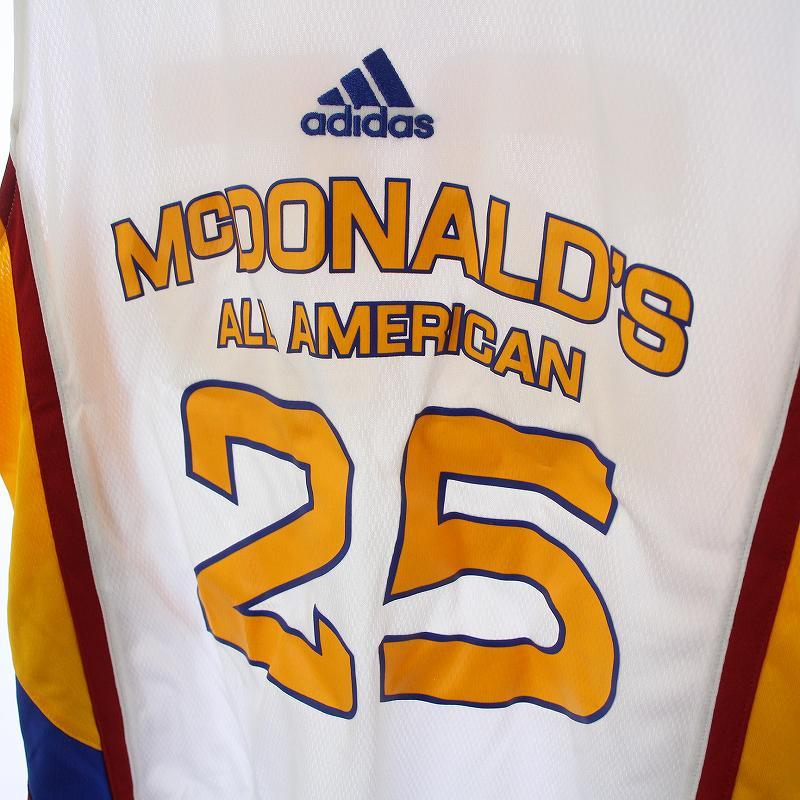 adidas ユニフォーム McDONALD'S ALL AMERICAN デリック・ローズ 25 NBA ゲームシャツ バスケ カットソー ノースリーブ M 白 黄_画像6