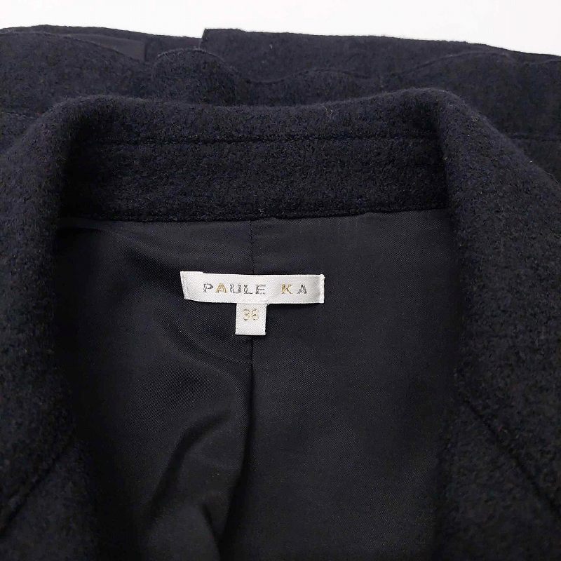  paul (pole) kaPAULE KA костюм выставить двойной жакет юбка колено длина формальный шерсть черный 36 S размер соответствует 0304 женский 