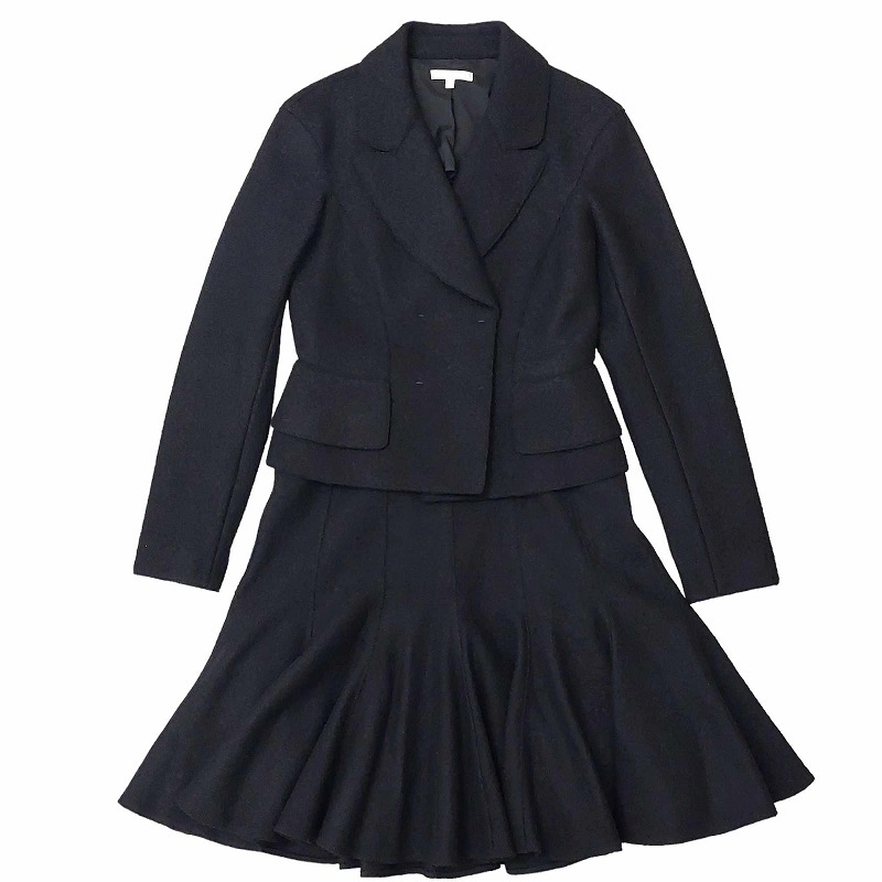  paul (pole) kaPAULE KA suit setup double jacket skirt knee height formal wool black 36 S size corresponding 0304 lady's 