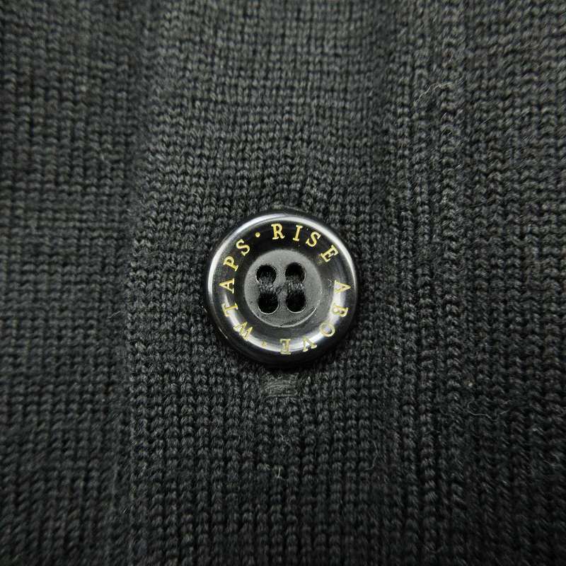 美品 10AW ダブルタップス WTAPS OMEGA SWEATER.BUTTON.WOOL オメガ セーター カーディガン 長袖 ニット ロゴボタン ウール Vネック_画像4