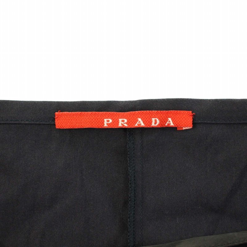 プラダ PRADA 2007年製 ワンピース ロング ラウンドネック 半袖 42 M 紺 ネイビー /YT ▲H レディースの画像4