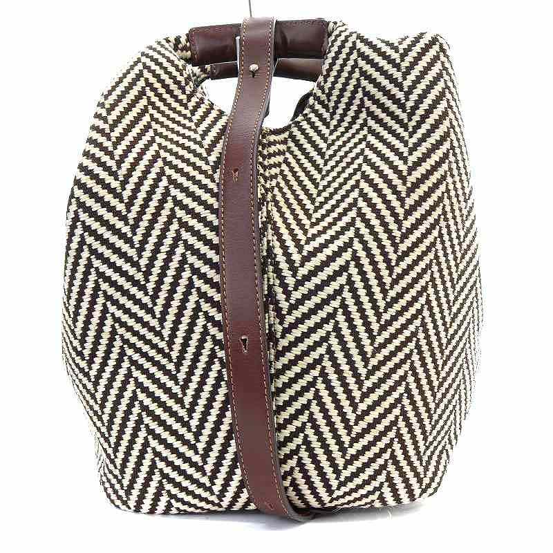  Spick & Span Spick&SpanmikatelavareMICA DELLA VALLE 22AW tweed shoulder bag handbag 2way tea color TAL-0048C