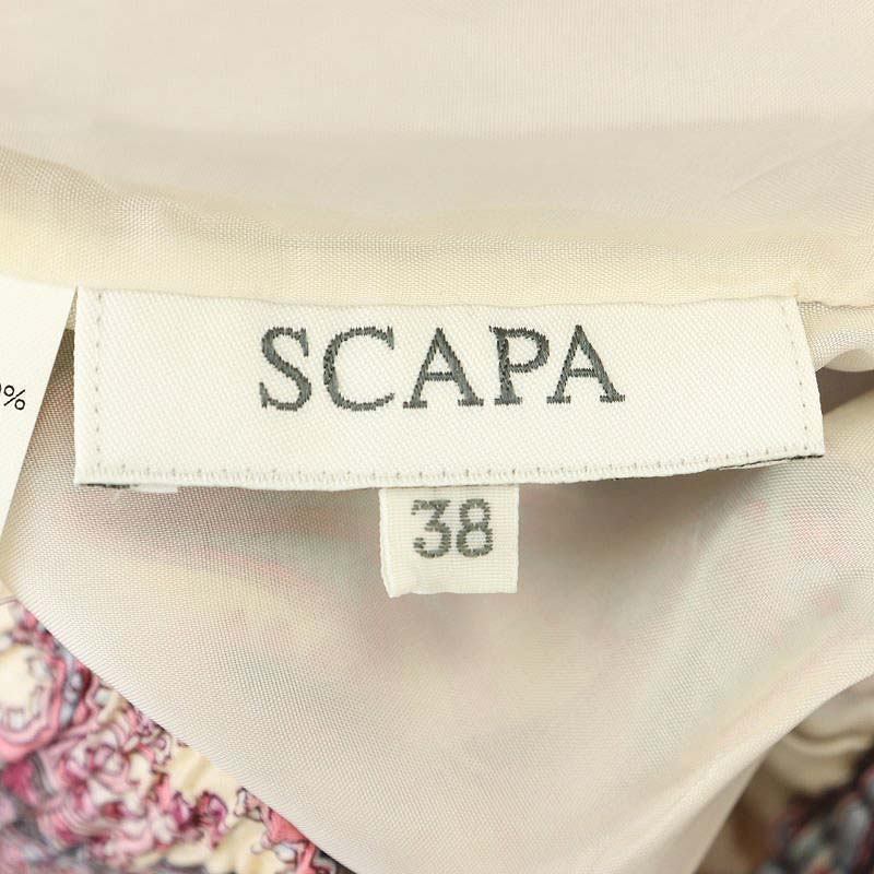  Scapa SCAPApeiz Lee pattern flair skirt long Easy 38 pink beige /HK #OS lady's 