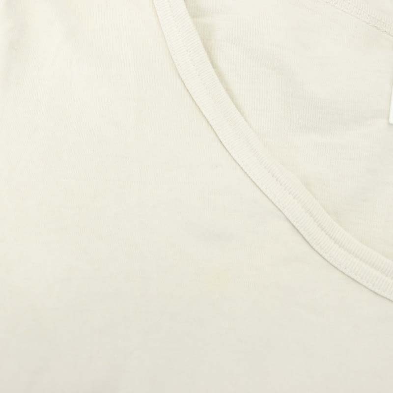 マーガレットハウエル MHL. ロゴ Vネック カットソー Tシャツ 半袖 2 M ベージュ /AT ■OS レディース_画像6