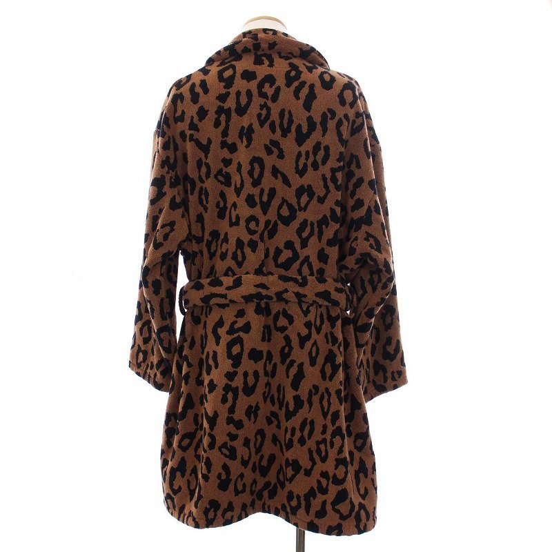 ワコマリア WACKO MARIA LEOPARD GOWN COAT レオパード ガウンコート ショールカラー ロング ヒョウ柄 M 茶 黒 22SS-WMO-CO01_画像3