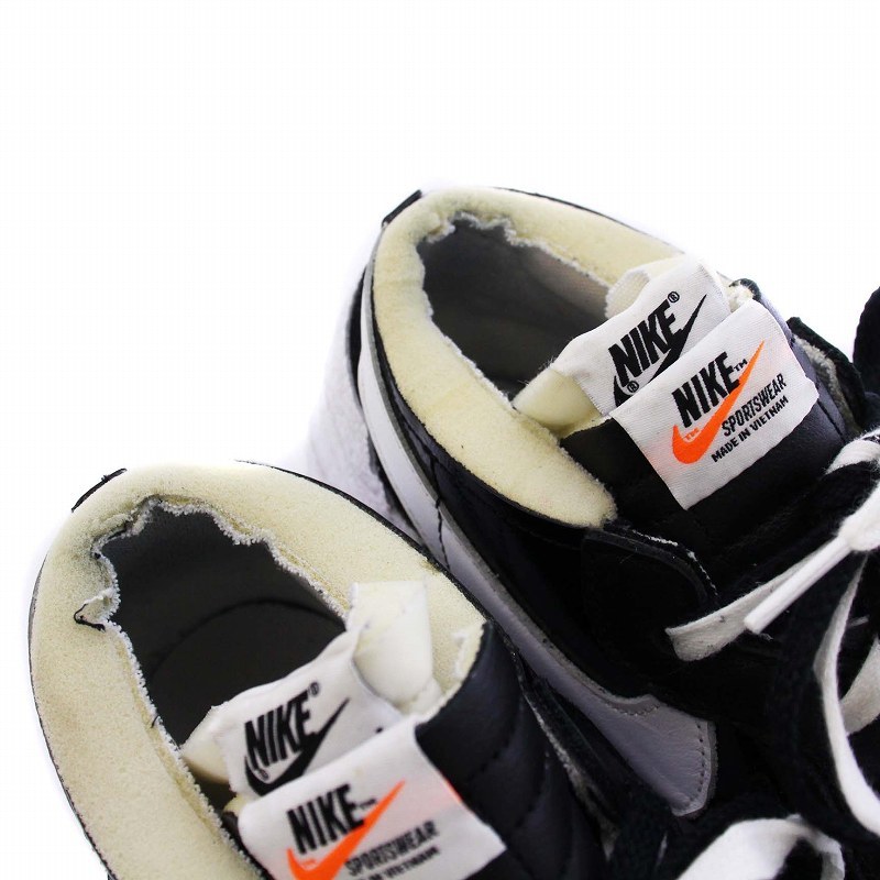 ナイキ NIKE sacai Blazer Low Black Patent Leather ブレーザー ロー ブラック パテント レザー スニーカー US10 28cm DM6443-001_画像5