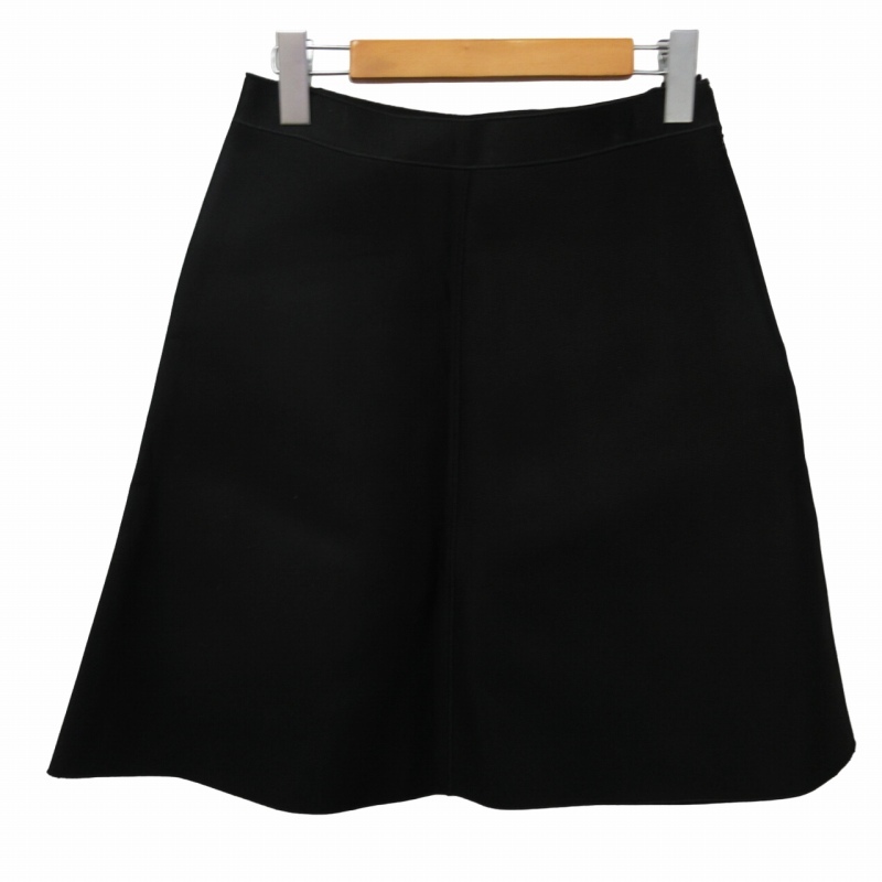 ジョルジオアルマーニ GIORGIO ARMANI 美品 スカート 台形 サイドジップ ラテックス素材 ブラック 黒 38 約Mサイズ 0304 IBO48 レディース_画像1