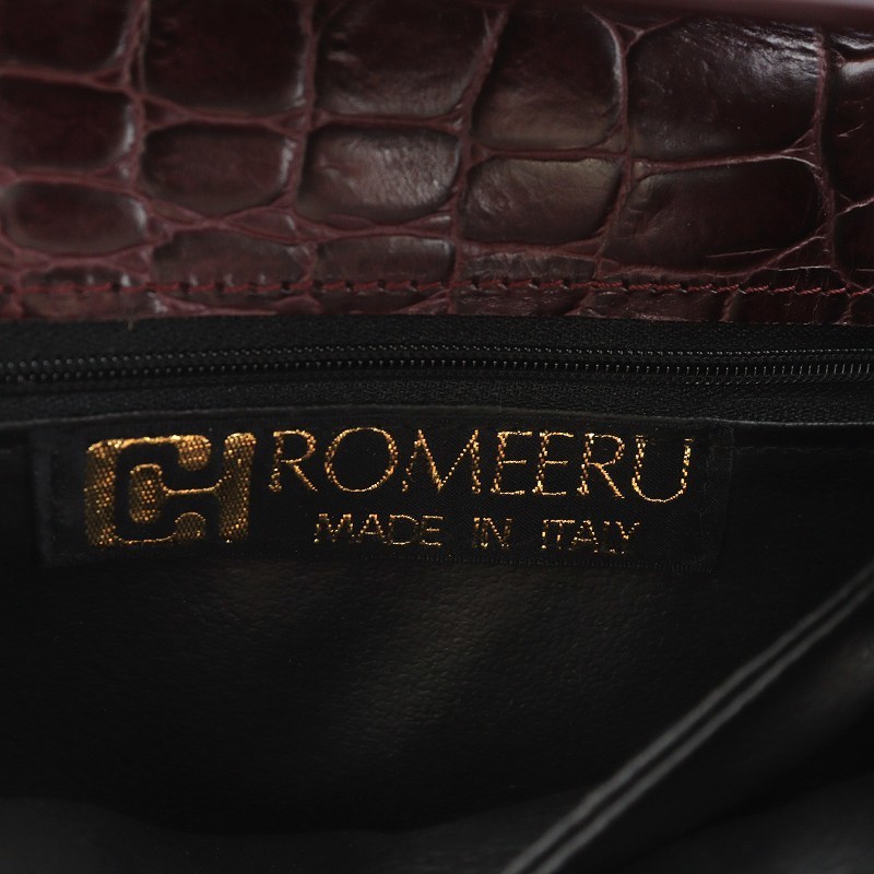 ロミエル ROMEERU ショルダーバッグ ハンド 2WAY クロコダイル レザー 赤茶 レッド ブラウン /AQ ■GY18 レディース_画像4