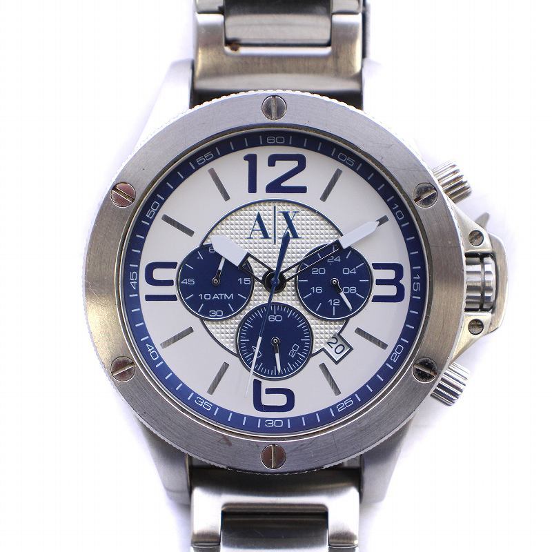 A/X ARMANI EXCHANGE наручные часы часы аналог кварц 3 стрелки хронограф большой лицо серебряный цвет AX1502