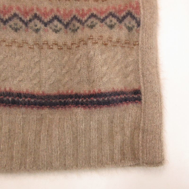  Old Joe OLDJOE 22AW FAIR ISLE V-NECK VEST knitted sweater line pattern DUNE beige group 40 approximately L 0229 #BL1 men's 