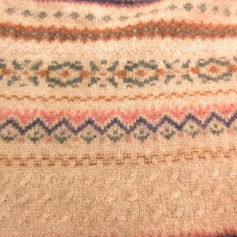 オールドジョー OLDJOE 美品 22AW FAIR ISLE MOCK-NECK JUMPER ニット セーター ライン柄 ビッグシルエット 長袖 DUNE ベージュ 系 40 約L_画像4