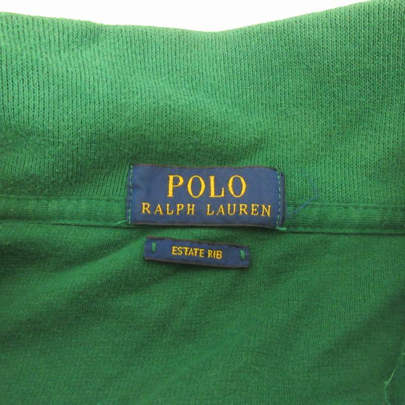 ポロ ラルフローレン POLO RALPH LAUREN ロゴ刺繍 ハーフジップ セーター ニット 緑 グリーン 約XL ■GY09 メンズ_画像3