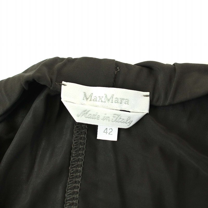 マックスマーラ MAX MARA 白タグ スカート ロング フレア リボン 42 L チャコールグレー /TK レディース_画像6