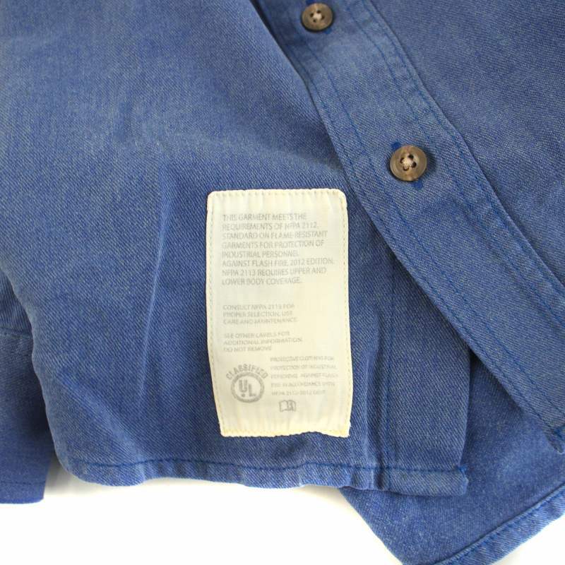 カーハート carhartt ボタンダウンシャツ カジュアルシャツ 長袖 ロゴ刺繍 L 青 ブルー /BB メンズ_画像7