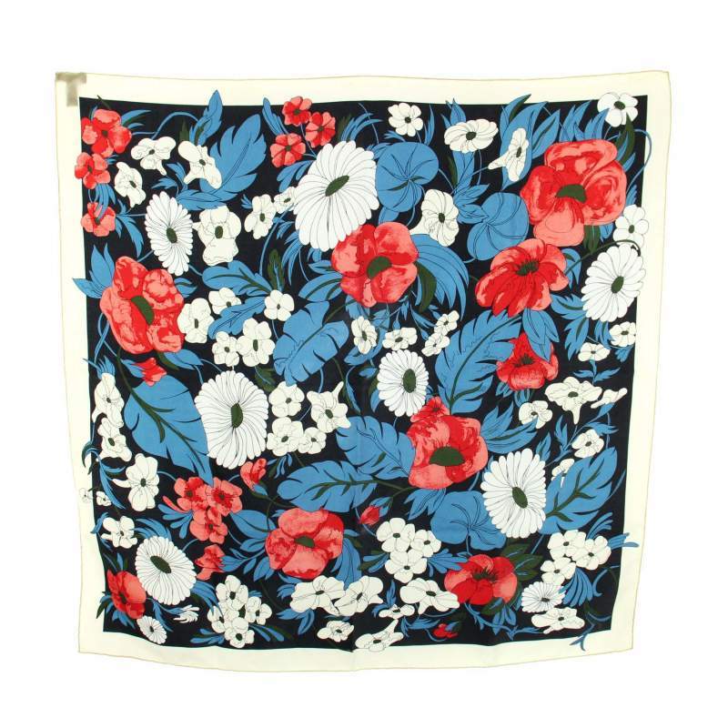 maniplimanipuri шарф цветочный принт шелк шелк белый белый темно-синий темно-синий чёрный черный /YT женский 