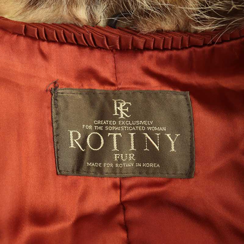 ロティニー ROTINY フォックスファー コート 毛皮 ミドル ショート 9 M 茶 ブラウン /AQ ■GY11 レディース_画像4