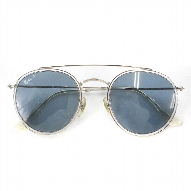 レイバン RAY BAN ラウンド ダブルブリッジ ROUND DOUBLE BRIDGE サングラス メタルフレーム 51□22 145 シルバーカラー RB3647-N_画像1