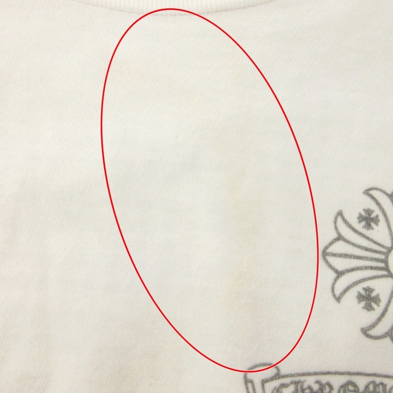 クロムハーツ CHROME HEARTS クロス Tシャツ カットソー ロンT 長袖 フローラル 総柄 USA製 国内正規品 白 ホワイト S 0309 レディースの画像9