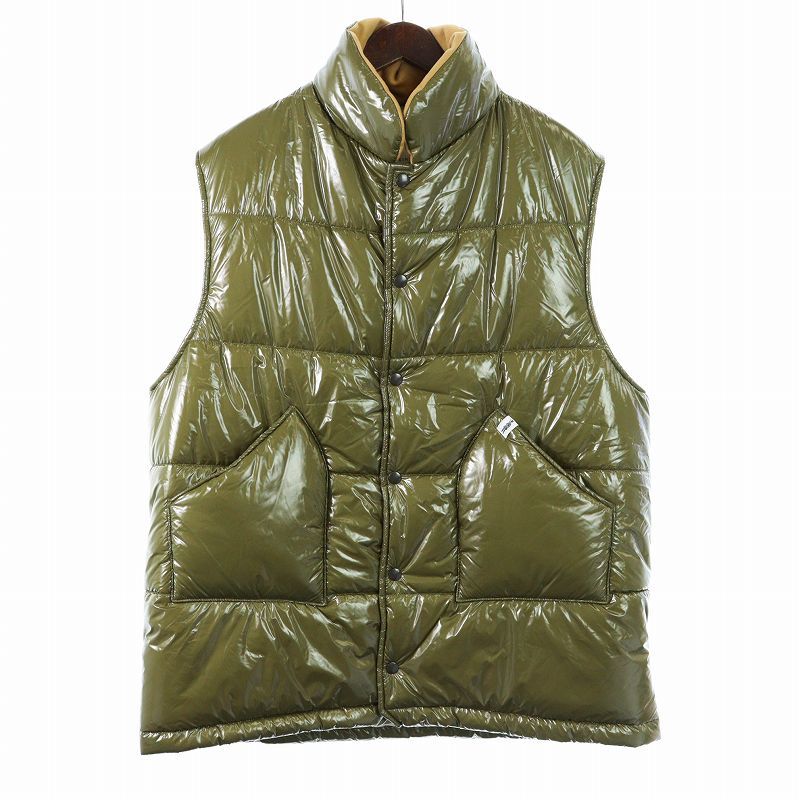 MACKINTOSH OSAKA GILET キルティング ジレ ダウンベスト スタンドカラー スナップボタン XXL カーキ MOP5588