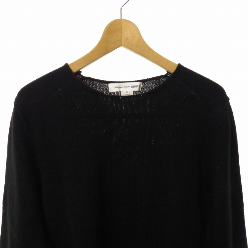  Comme des Garcons рубашка COMME des GARCONS SHIRT 18AW вырез лодочкой свитер тянуть over вязаный высокий мера вязаный M черный чёрный W26510
