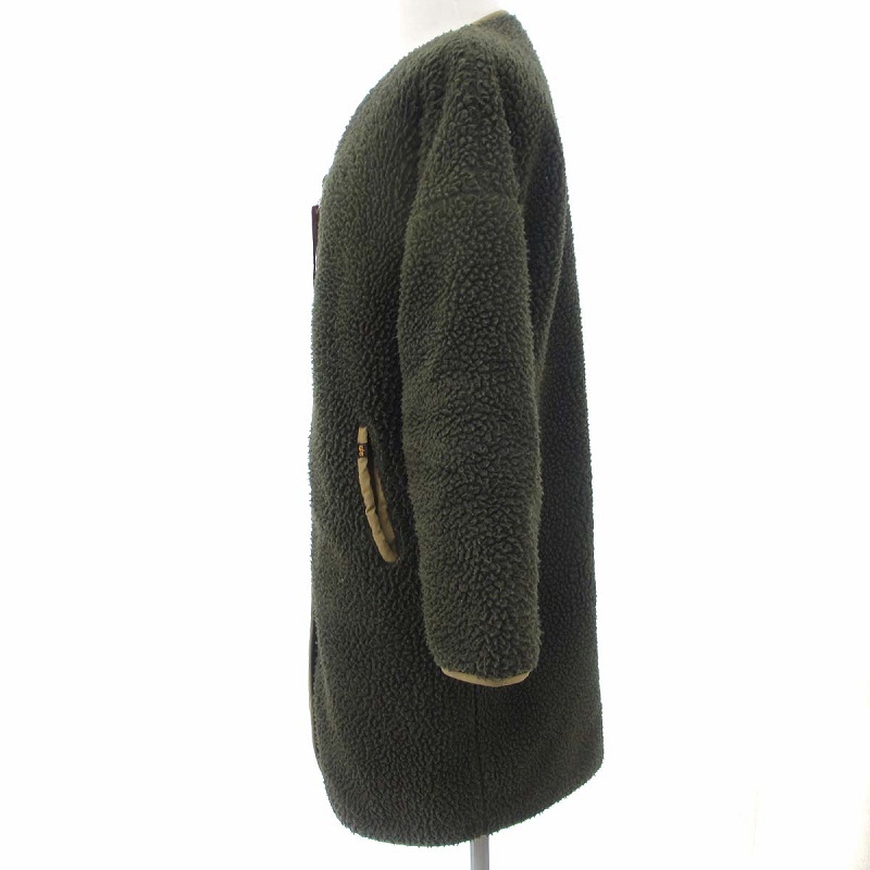  Alpha ALPHA двусторонний боа пальто TA7040-003 стеганое полотно с хлопком нейлон хаки M внешний #GY31 женский 