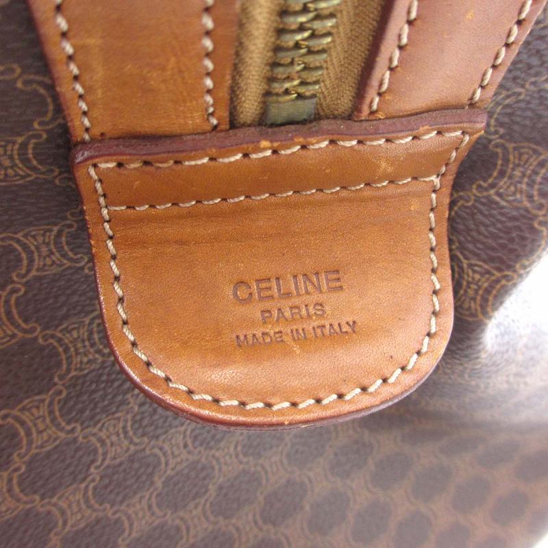 セリーヌ CELINE マカダム ボストンバッグ 旅行カバン 総柄 PVC レザー ブラウン 茶 鞄 ■GY13 レディース_画像8