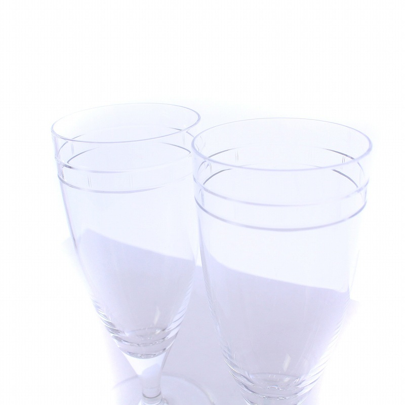 ティファニー TIFFANY & CO. アトラス ピルスナー ペア ビア ビールグラス 2個セット クリスタル ガラス ライン 食器 クリア_画像2