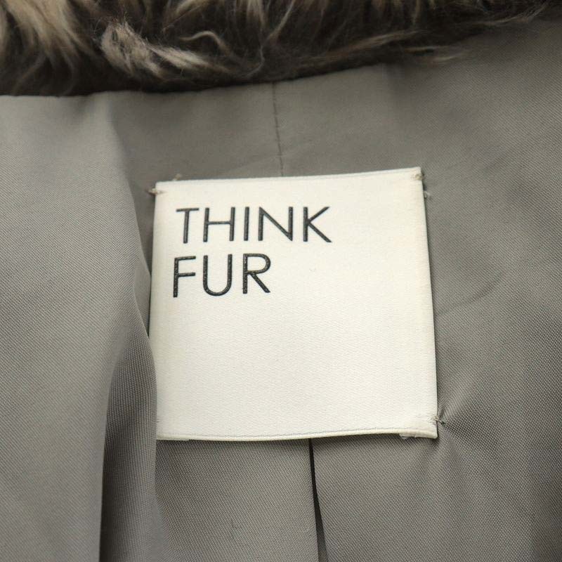 シンクファー THINK FUR エコファーコート ロング丈 アウター F グレー 茶 ブラウン /AN5 レディース_画像4