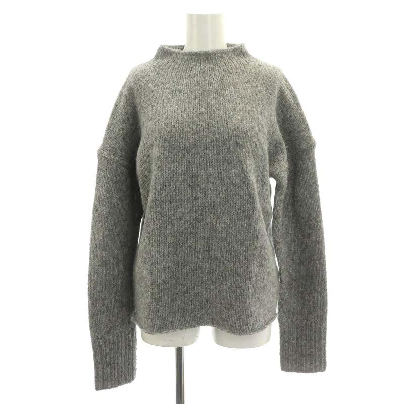 セオリー theory MOCKNECK PO SOFT ALPACA ニット セーター 長袖 ハイネック アルパカ混 ウール混 S グレー /AT ■OS レディースの画像1