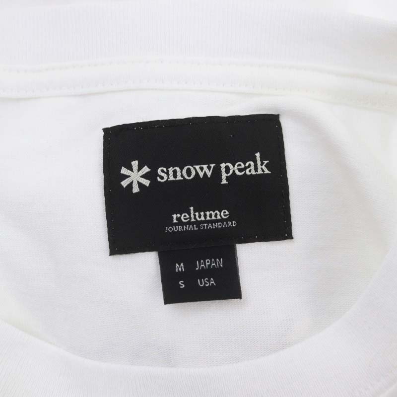 スノーピーク ジャーナルスタンダード レリューム Tシャツ カットソー 半袖 バックプリント M 白 黒 jsr-ts-20su010 メンズの画像3