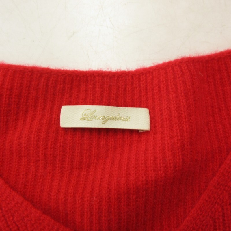 ラウンジドレス ガリャルダガランテ Loungedress GALLARDAGALANTE 美品 ニット セーター カシミヤ100% 長袖 赤 レッド F 0308 レディース_画像3