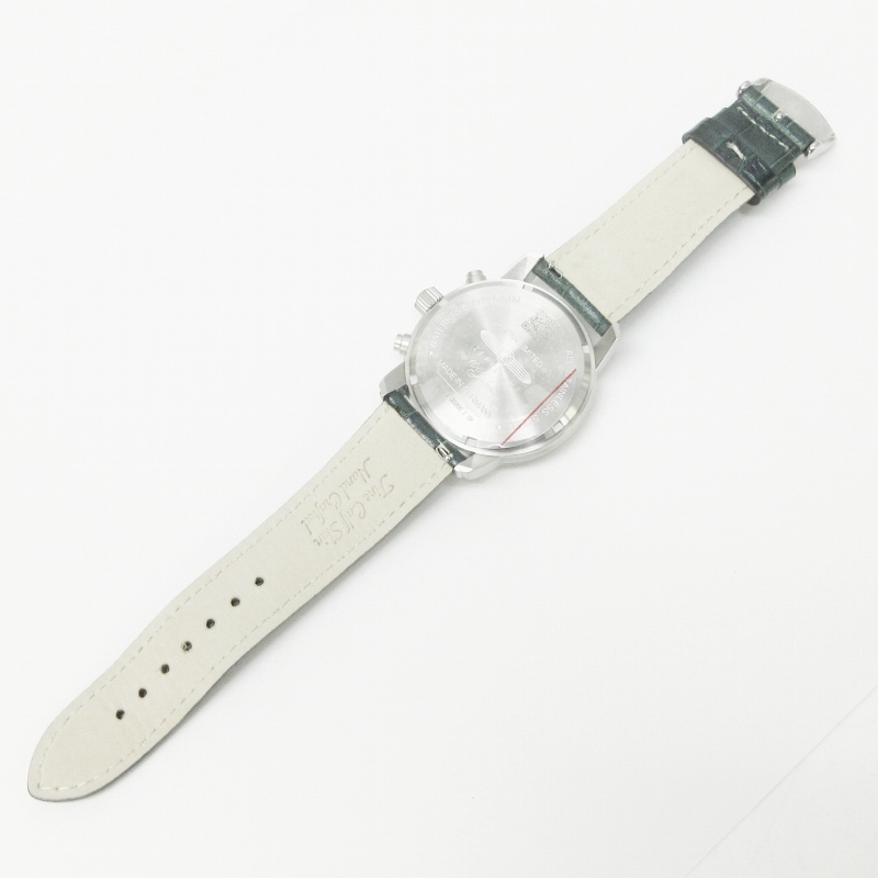 ツェッペリン ZEPPELIN 美品 100周年モデル 日本限定 クロノグラフ 腕時計 8060-4 グリーン文字盤 レザーベルト 替えベルト付_画像5