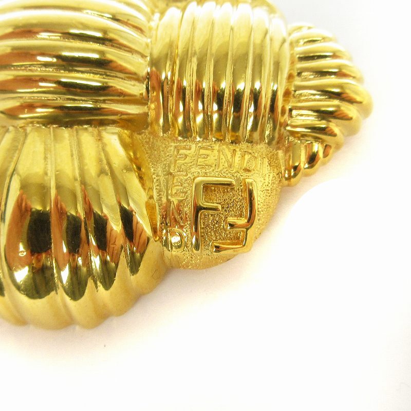  Fendi FENDI Vintage брошь булавка Logo FF рисунок Gold цвет полная масса 52.5g аксессуары #SM1 женский 