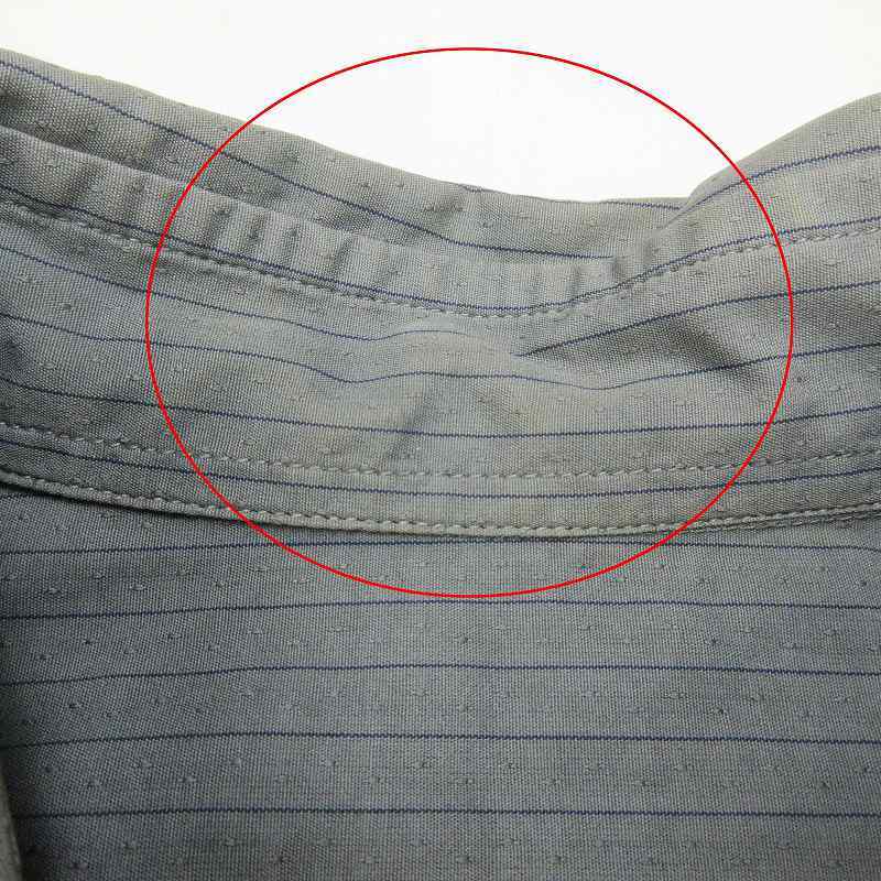  Prada PRADA градация полоса рубашка длинный рукав булавка точка стежок хлопок cut and sewn tops 38/15 серый белый мужской 