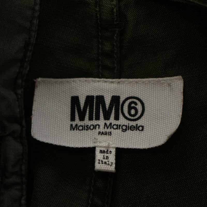 エムエムシックス メゾンマルジェラ MM6 Maison Margiela ワイドパンツ ロング 38 S カーキ /YI17 レディース_画像6