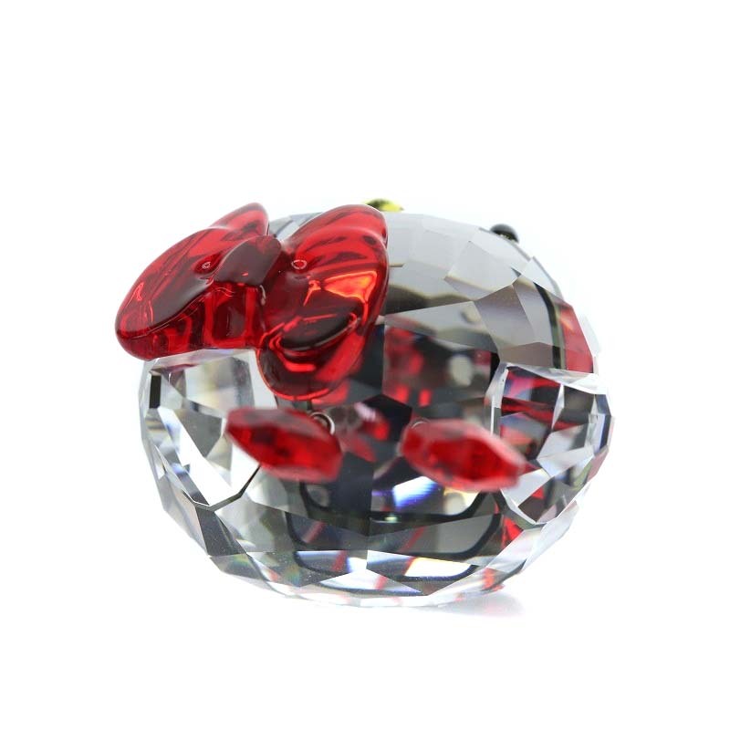 スワロフスキー SWAROVSKI Hello Kitty 1180910 Ladybug 2013 置物 テントウムシ ハートモチーフ リボンモチーフ オブジェ クリア_画像8