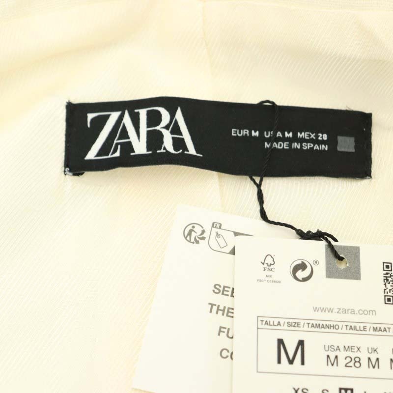 ザラ ZARA 総裏地ロングジャケット テーラード リネン M オフホワイト /MI ■OS レディース_画像3