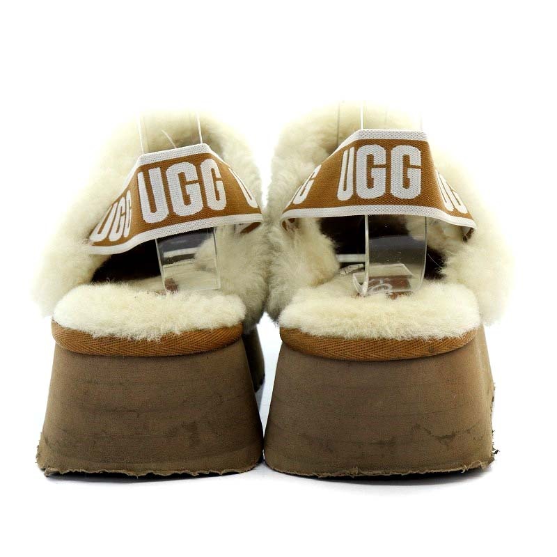 アグ オーストラリア UGG australia ファンケット Funkette ムートン スリッパ サンダル ルームシューズ US7 茶色 1113474_画像3