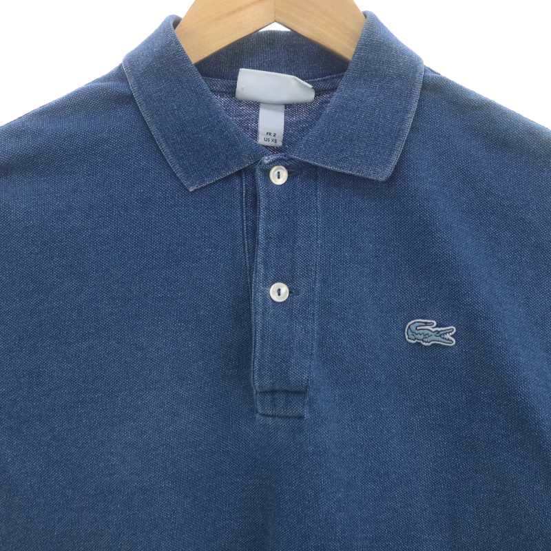 ラコステ LACOSTE インディゴ ポロシャツ 半袖 レギュラーフィット FR2 青 ブルー PH371EM /DF ■OS メンズ_画像4