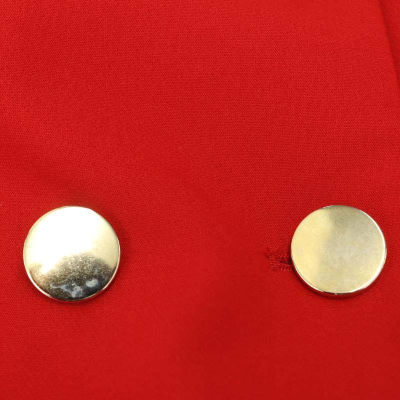 ザラ ZARA ラウンドカラー ショートジャケット 総裏地 金ボタン ダブルボタン USA L 赤 レッド /CX ■OS レディース_画像8