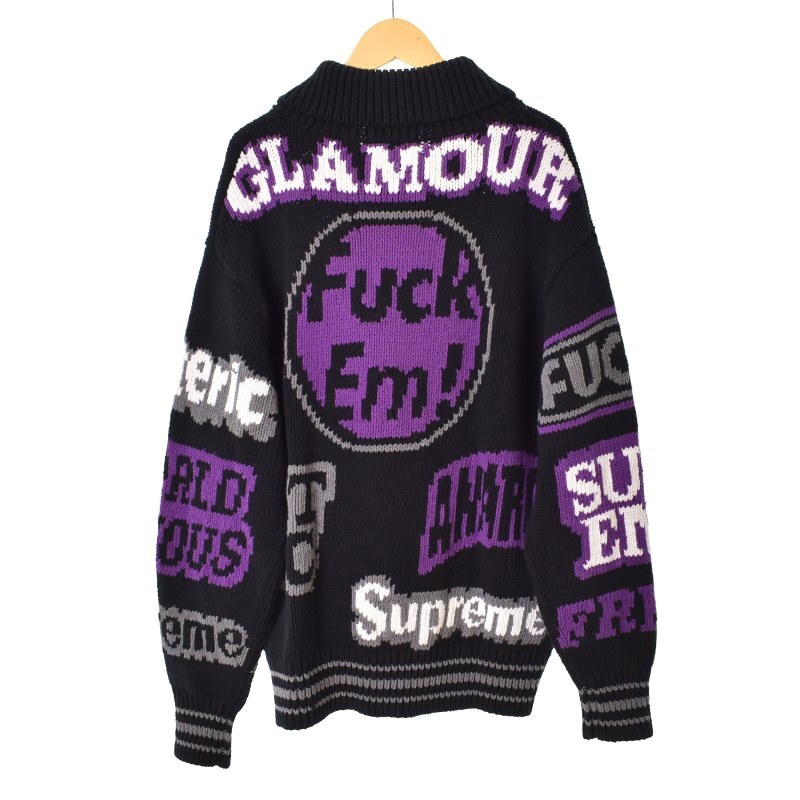 シュプリーム SUPREME ヒステリックグラマー HYSTERIC GLAMOUR 21SS カウチン ニット ジップアップ ブルゾン S 黒 ブラック ■GY18_画像2