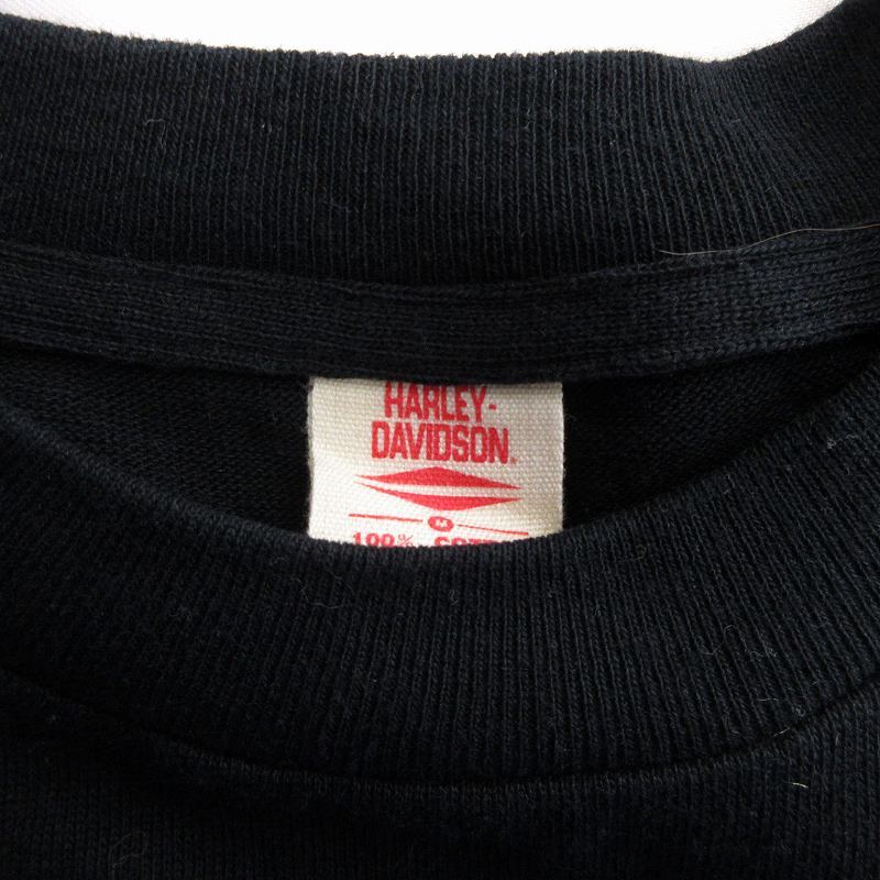 ハーレーダビッドソン HARLEY DAVIDSON 00年代 Tシャツ カットソー プリント 半袖 コットン 黒 ブラック M ■SM1 メンズ_画像4