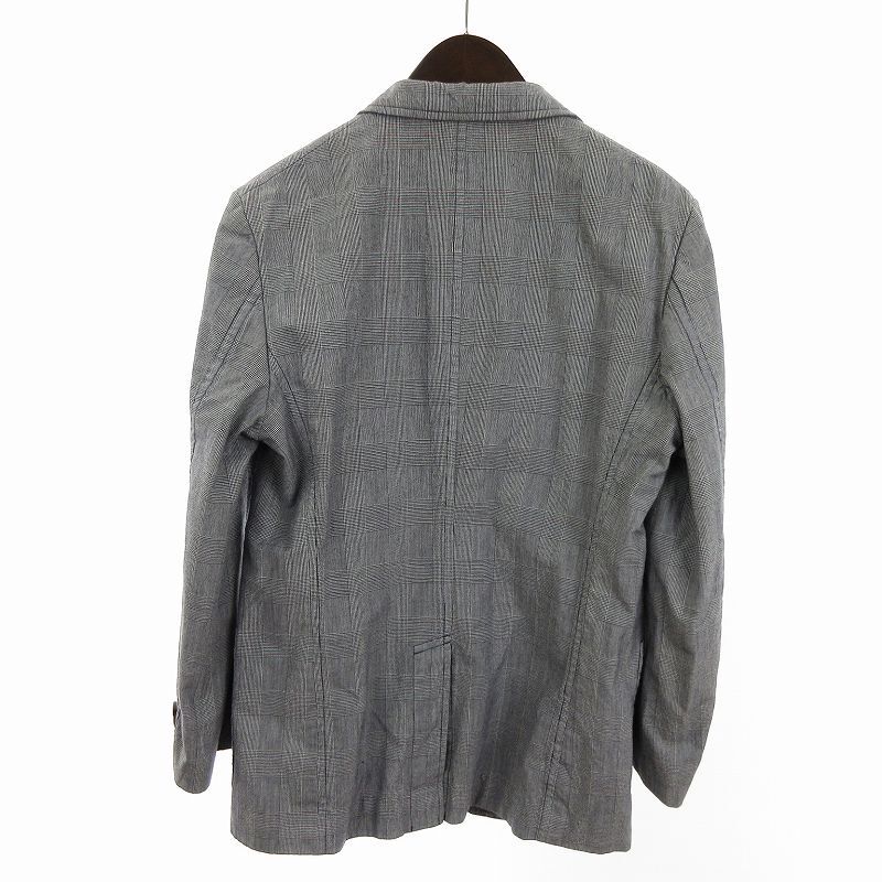 コムデギャルソンオム セットアップ スーツ AD2014 テーラードジャケット ブレザー ショーツ 半ズボン チェック コットン グレー XSの画像3