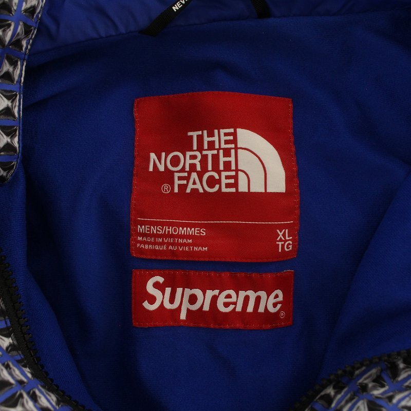 THE NORTH FACE × Supreme 21SS Studded Mountain Light Jacket スタディッドマウンテンライトジャケット 総柄 XL 青 黒 NP121031_画像4