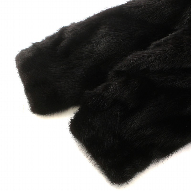 ノーブランド品 毛皮コート ミドル ブラックミンクファー 大きいサイズ 13 LL ダークブラウン ■GY18 /MQ レディース_画像7